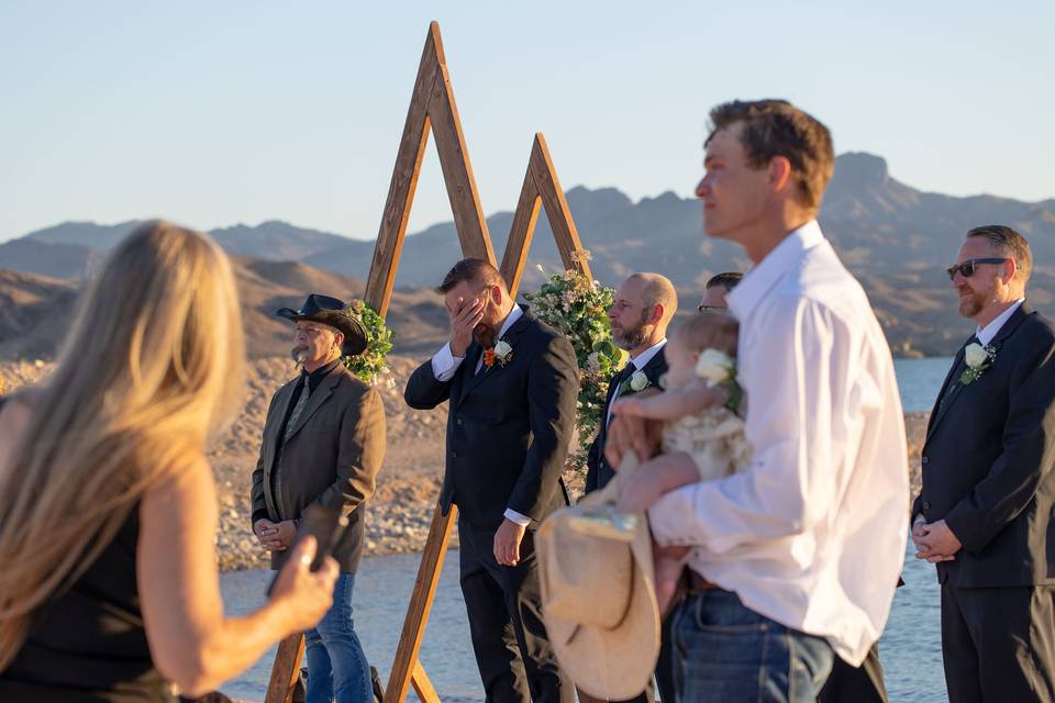 Beach wedding ceremony
