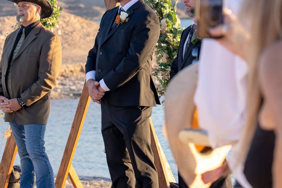 Beach wedding ceremony