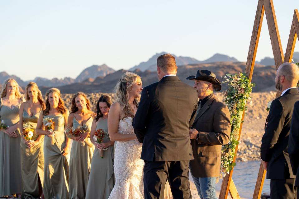 Beach wedding ceremony