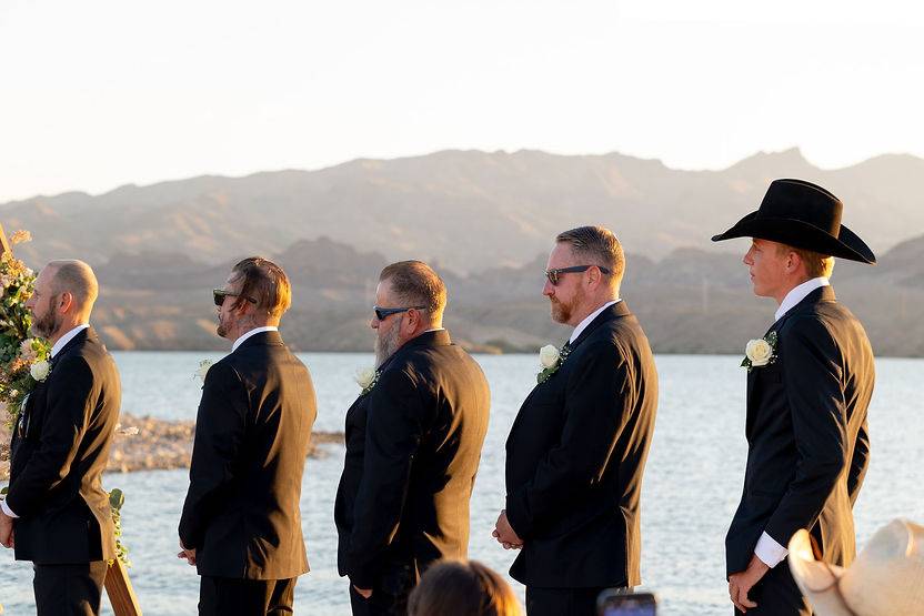 Beach wedding ceremony