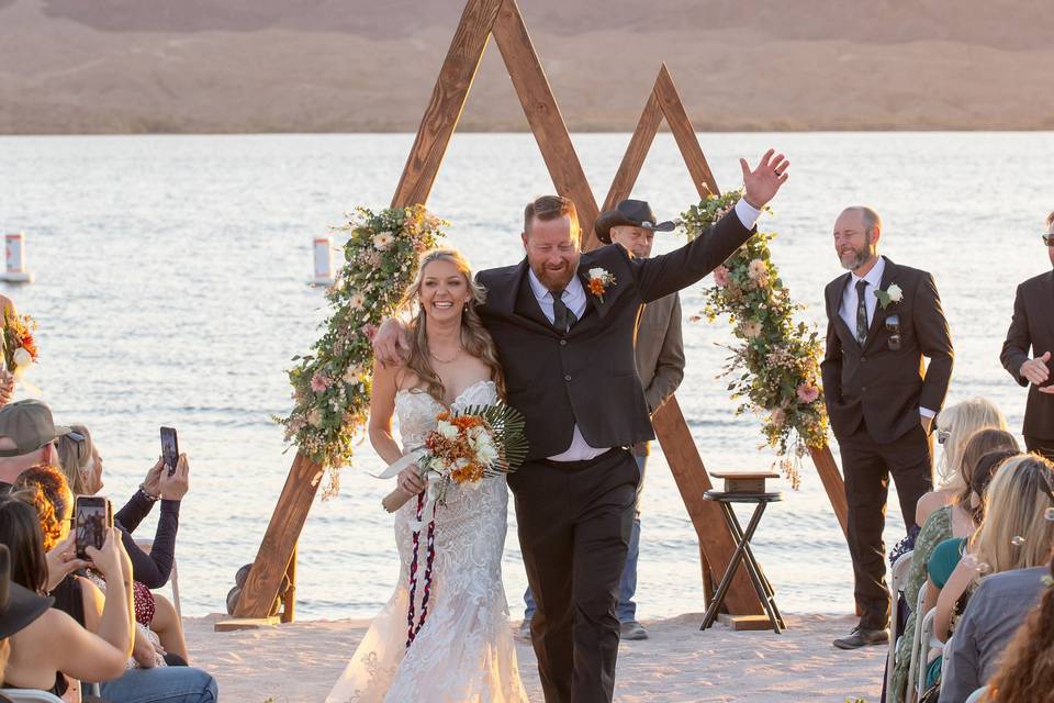 Beach wedding ceremony