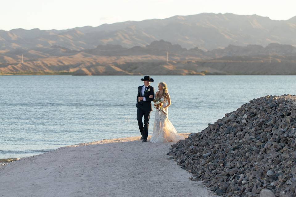 Beach wedding ceremony