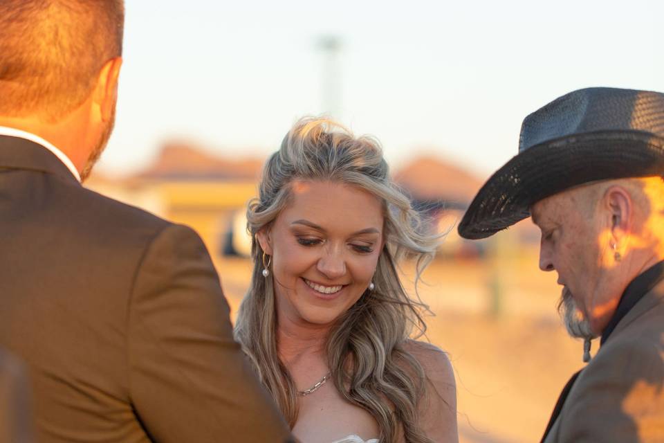 Beach wedding ceremony