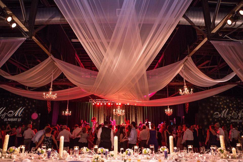 Table setup with candle centerpiece