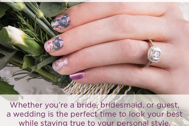 Jamberry mixed mani with florals.