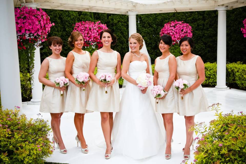 Bride and bridesmaids