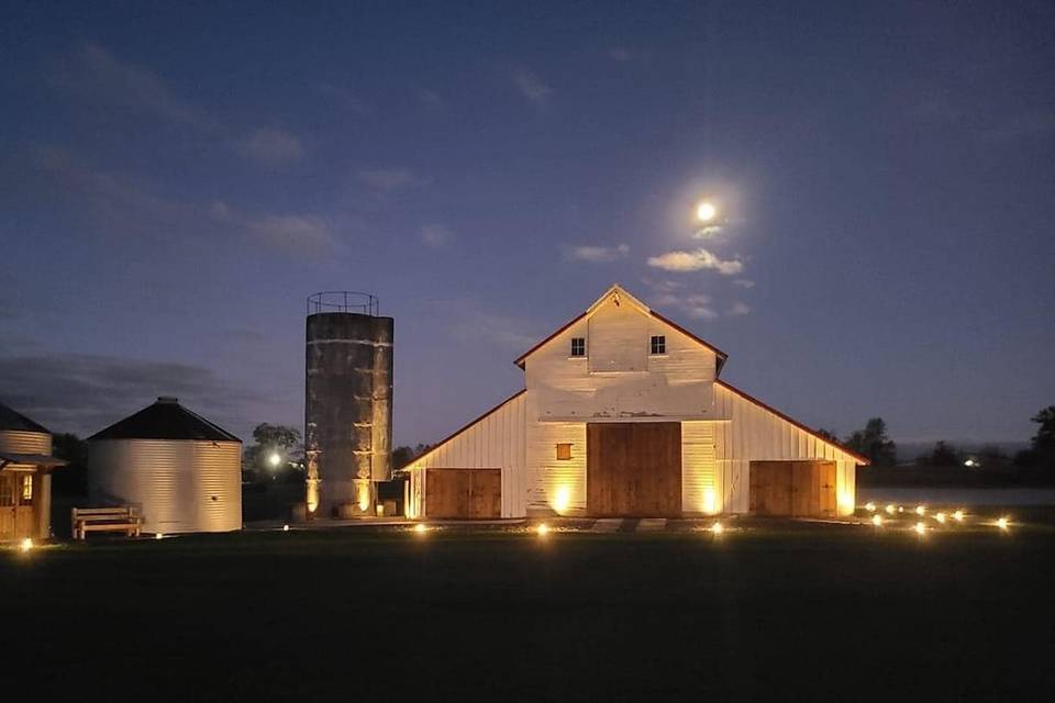 Barn at night