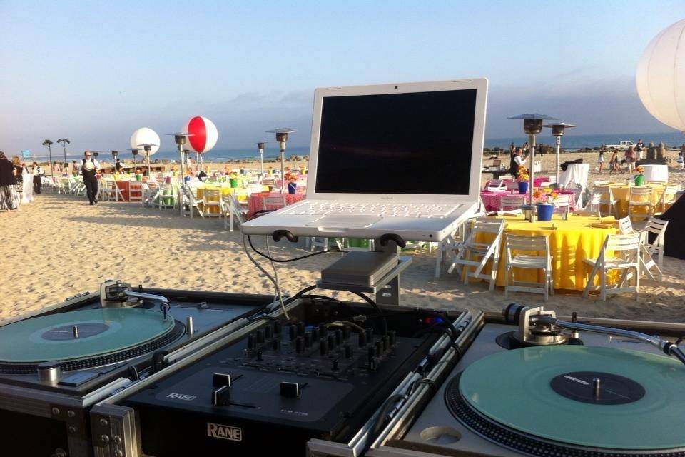 Beach wedding setup