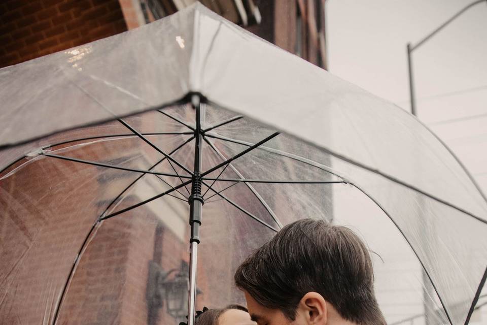 Kissing in the rain