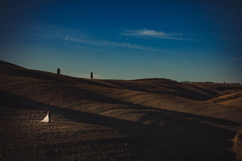 Outdoor shoots in Val d'Orcia