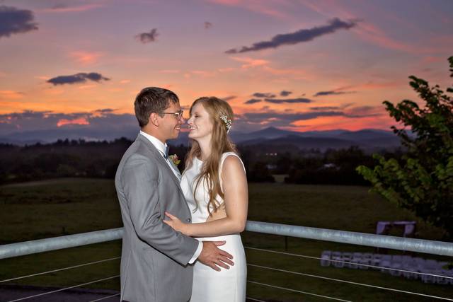 Formal sunset bridal portrait