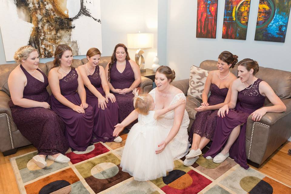 Bridal party and flower girl