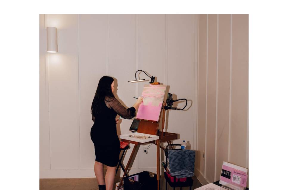 Lauren in Action-Live Painting