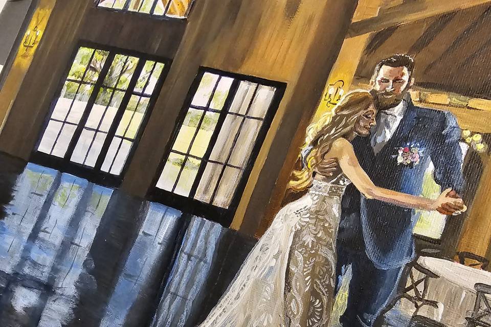 Live Wedding Painting Close up