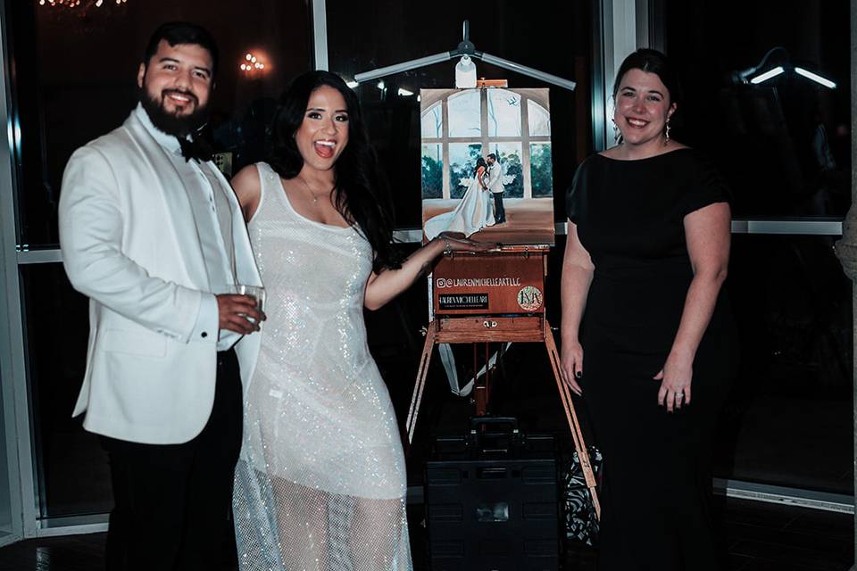 Lauren with the happy couple