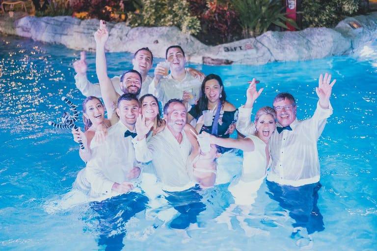 Swim party wedding