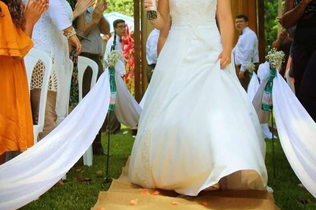 Bride walks down the aisle