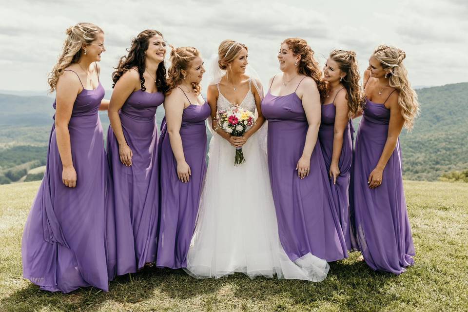 Bride with her crew