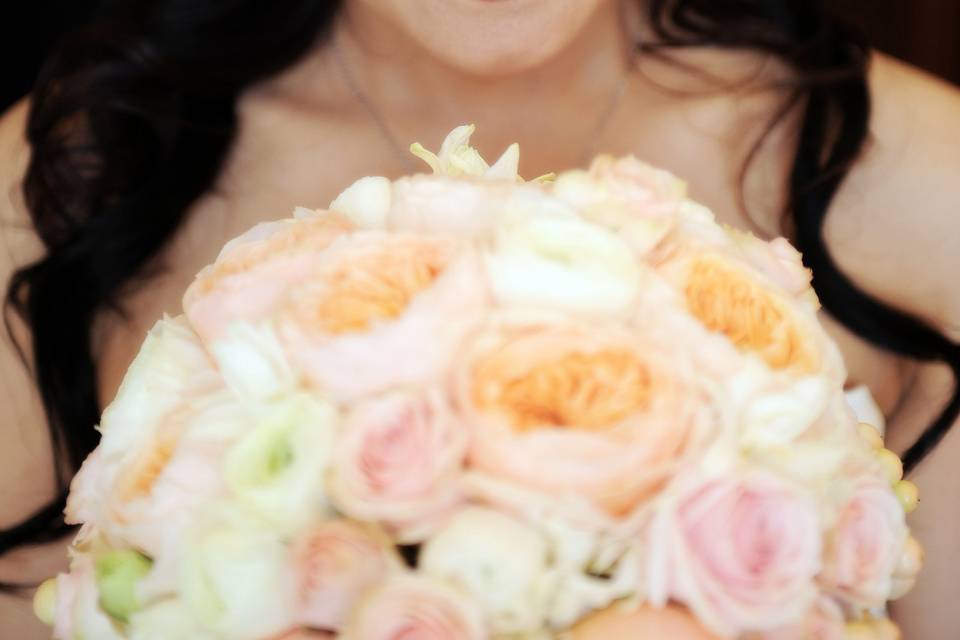 Bride and bouquet