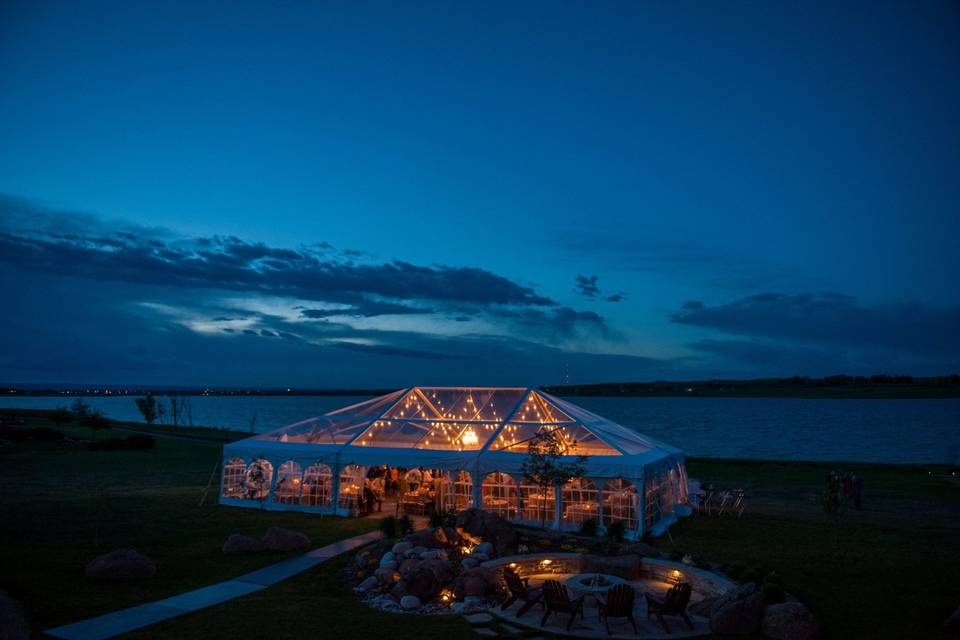 Clear Top illuminated at night