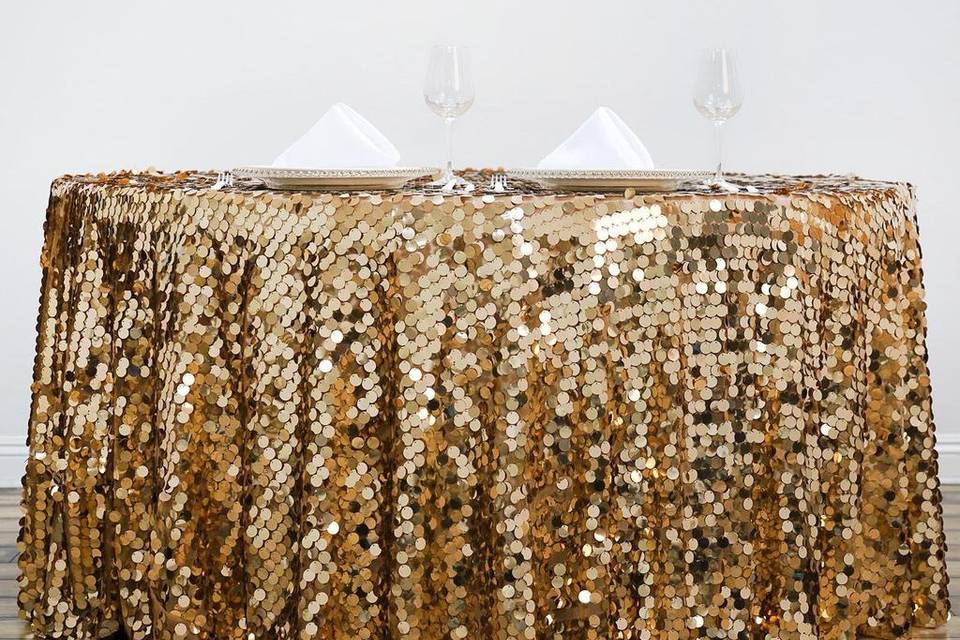 Gold Sequin Table Wrap