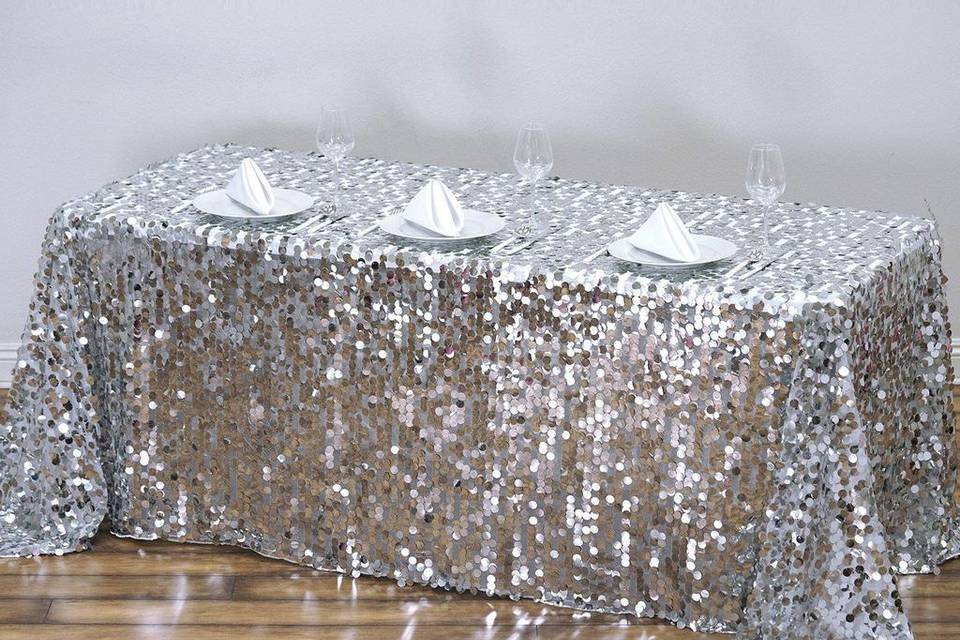 Silver Sequin Table Wrap