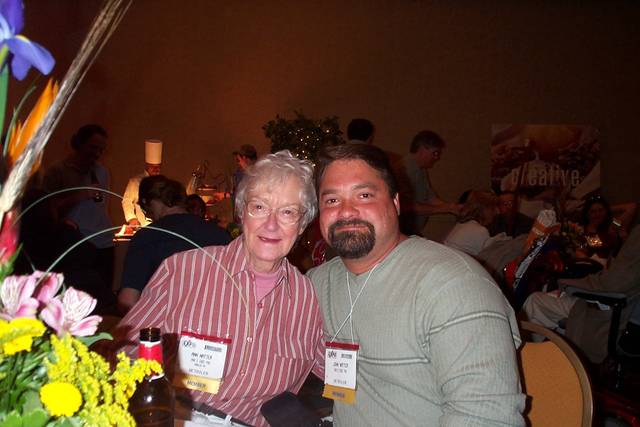 2002 The Ann my inspiration, mentor and mom celebrating together after my first competition against her and 87 other confectionery artists. I received the only award given first place and best of show! Thank you mom!