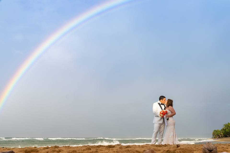 Newlyweds Rainbow Kiss