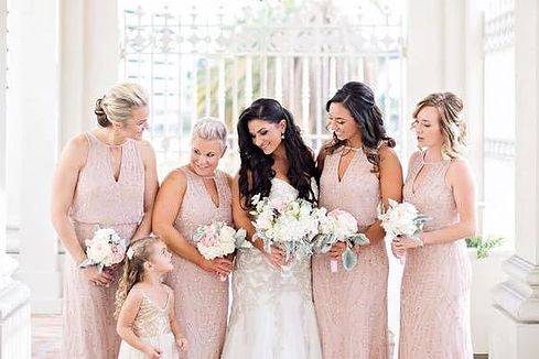 The bride with her bridesmaids