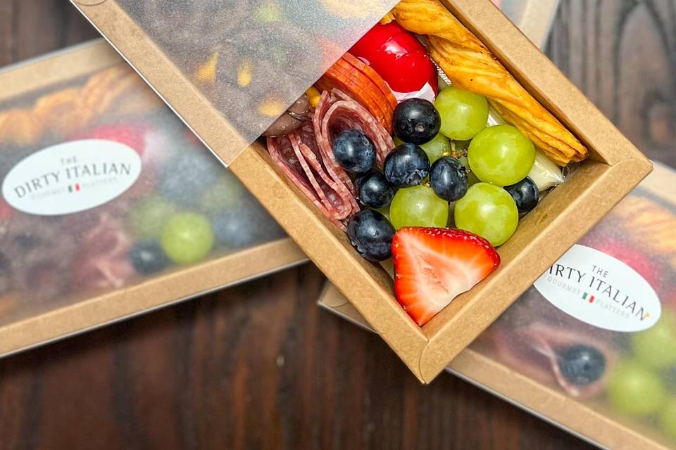Charcuterie snack boxes