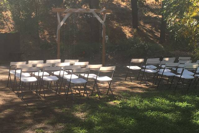 Ceremony setup and arch
