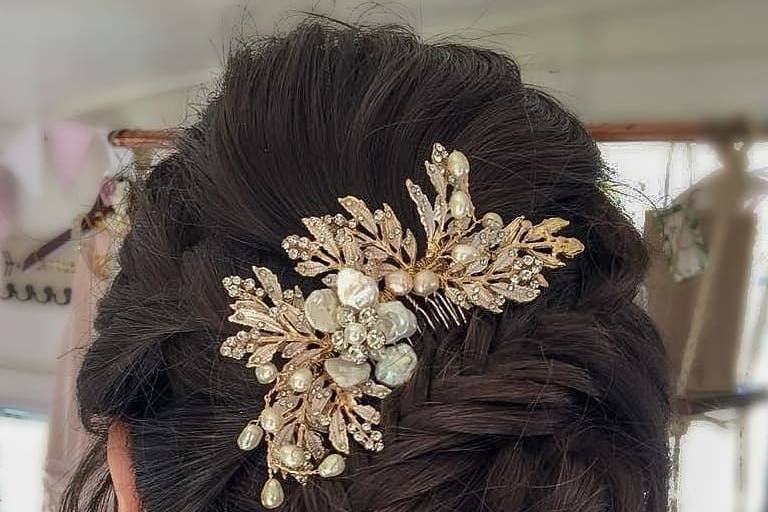 Braided updo with accessory