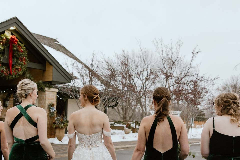 Bride and her girls