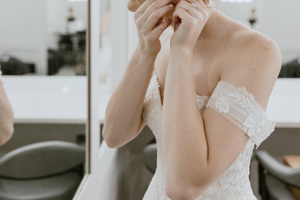 Bride getting ready