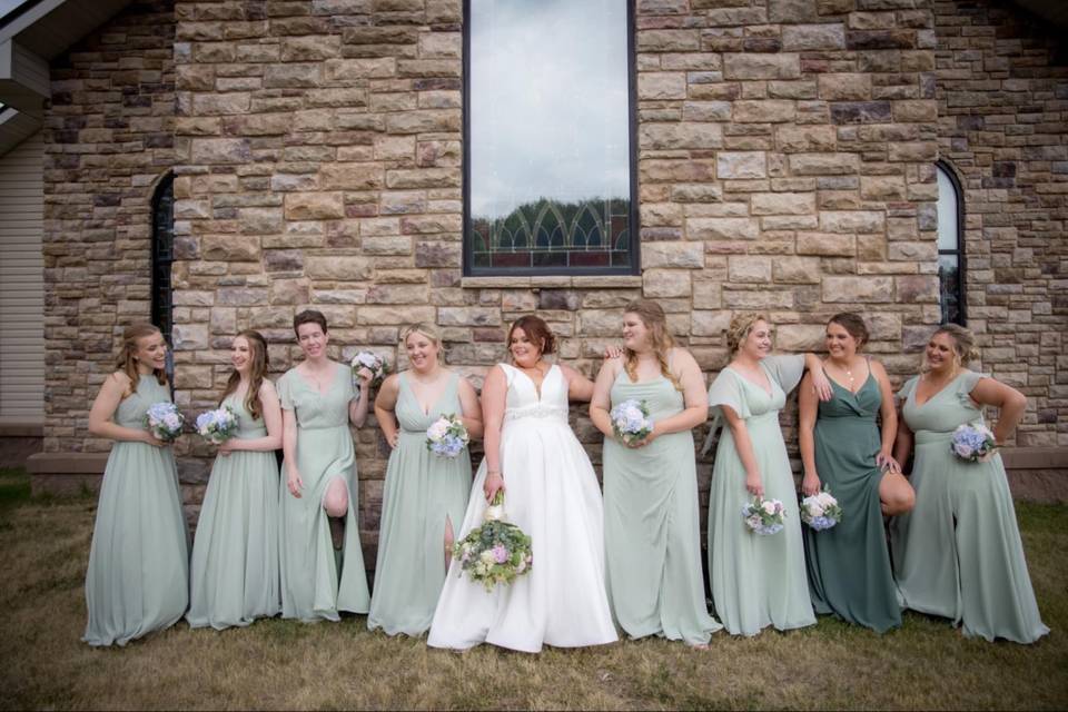 The bride and her girls