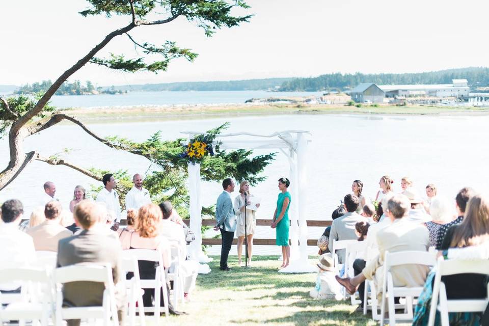Water view wedding