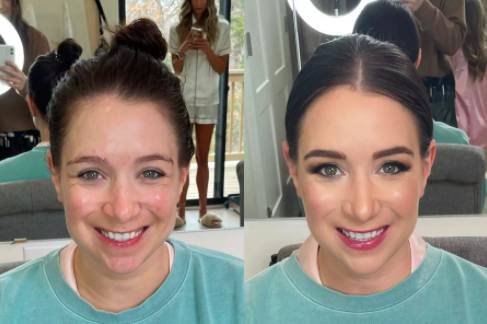 Makeup before & after