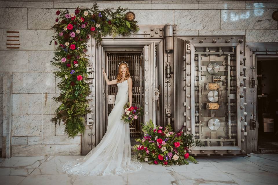 Floral arch installation