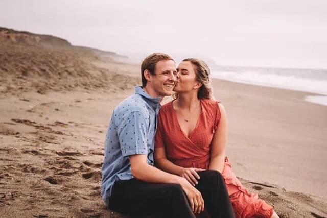 Beach engagement session