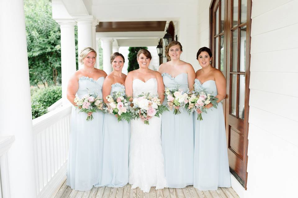 Bride and bridesmaids