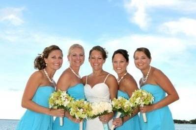 Bride and her bridesmaids