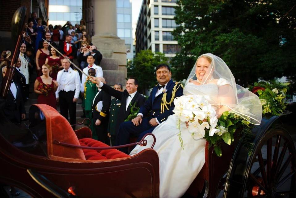 Classic wedding ride