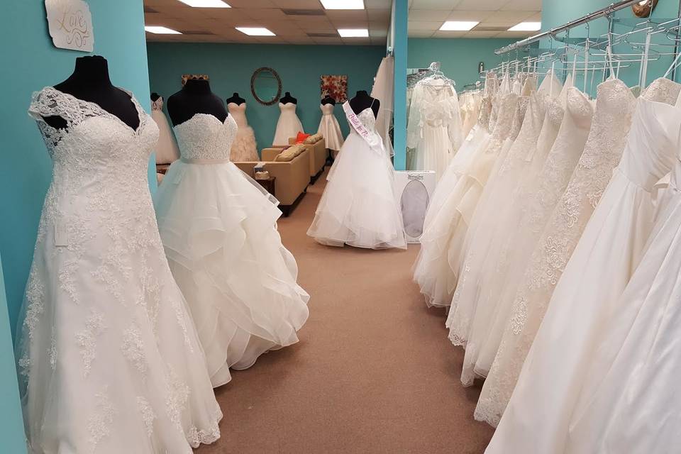 Your walk back to the bridal area of the store, which is the back section. All to yourself.