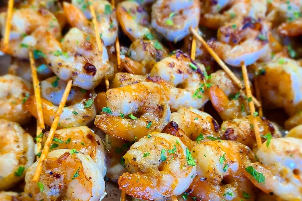 Grilled shrimp skewers