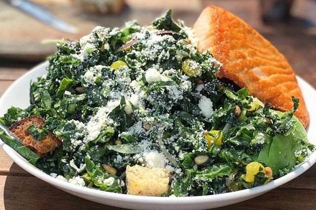 Kale Salad + Salmon