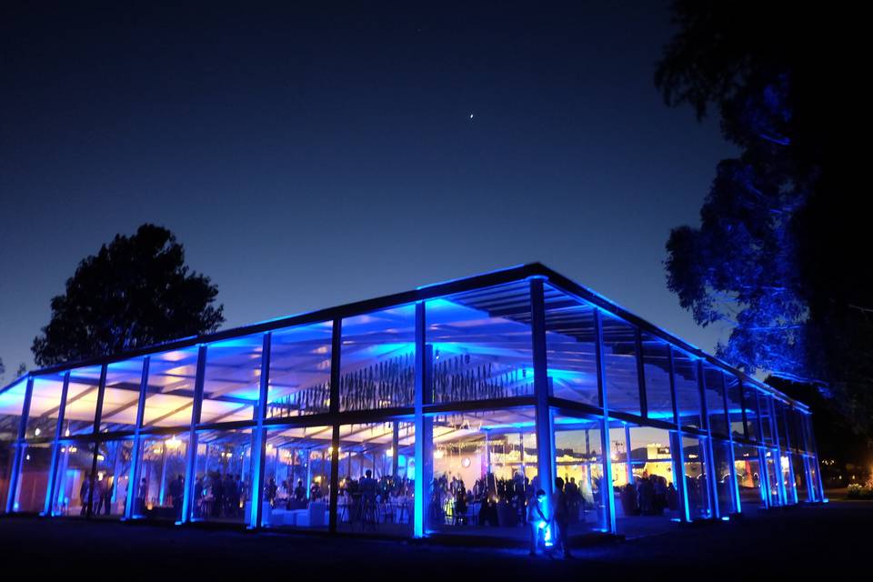 The venue at night