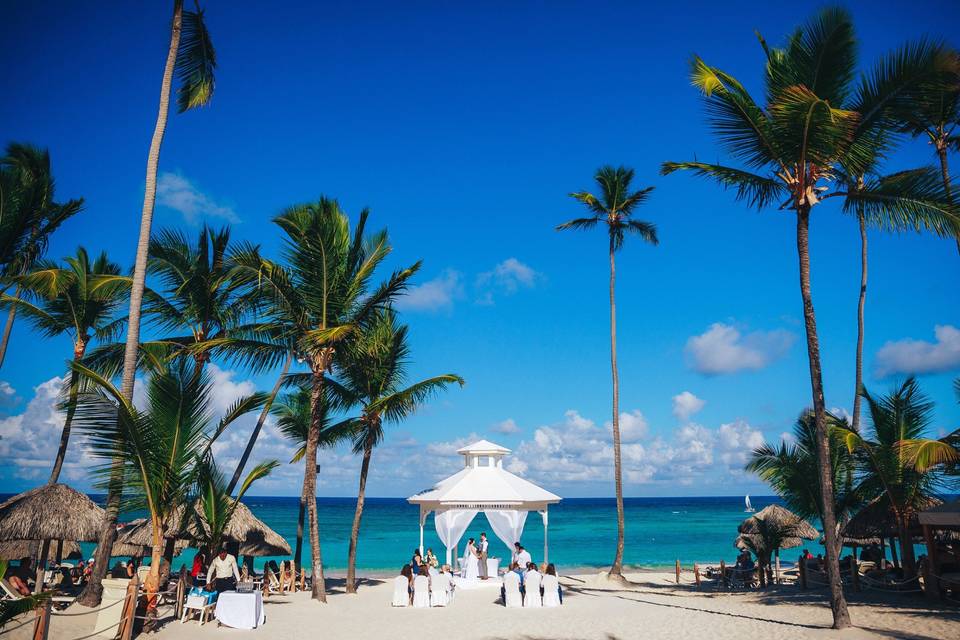 Resort beach gazebo wedding