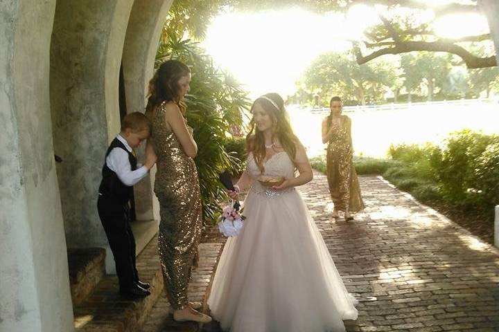 Groom as he sees his bride enter