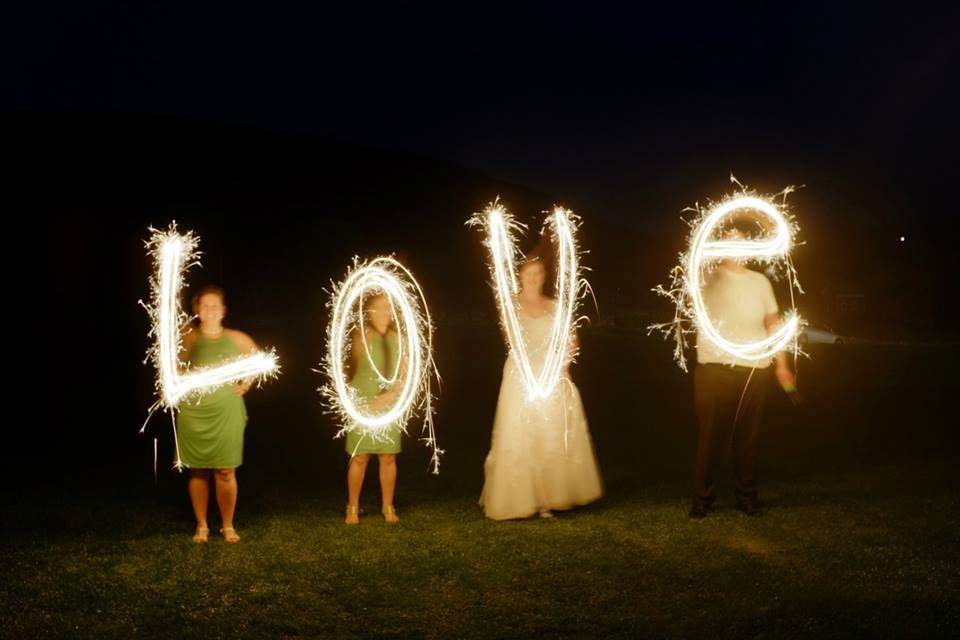 The bride with her bridesmaids