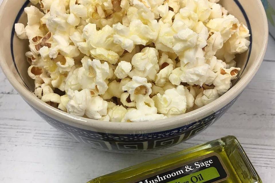 Product next to popcorn